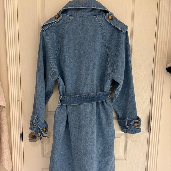 Brand New Bronze Snake Ashley Denim Trench Coat - Picture 3 of 5